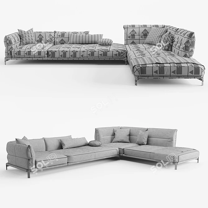 Cierre Up-Down Millimeter-Scaled Sofa 3D model image 4