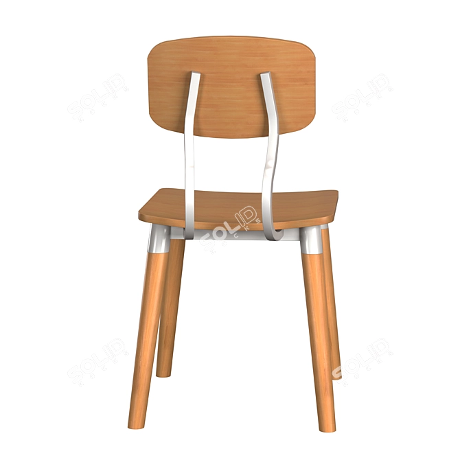 Rustic Vintage Norfolk Chair 3D model image 4