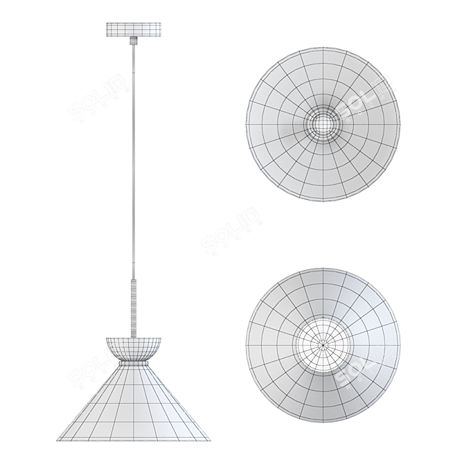 Elegant Conical Pendant Lamp: Lampatron AIKE 3D model image 2