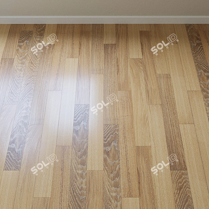 French Oak Chevron Parquet Board 3D model image 2