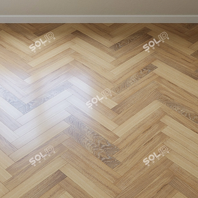 French Oak Chevron Parquet Board 3D model image 4