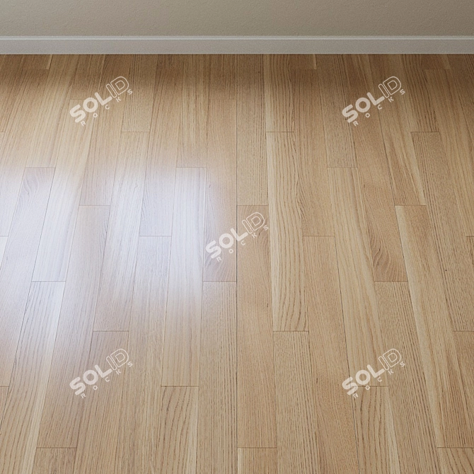 Upofloor Oak Parquet Board: French Inspired Chevron Design 3D model image 2