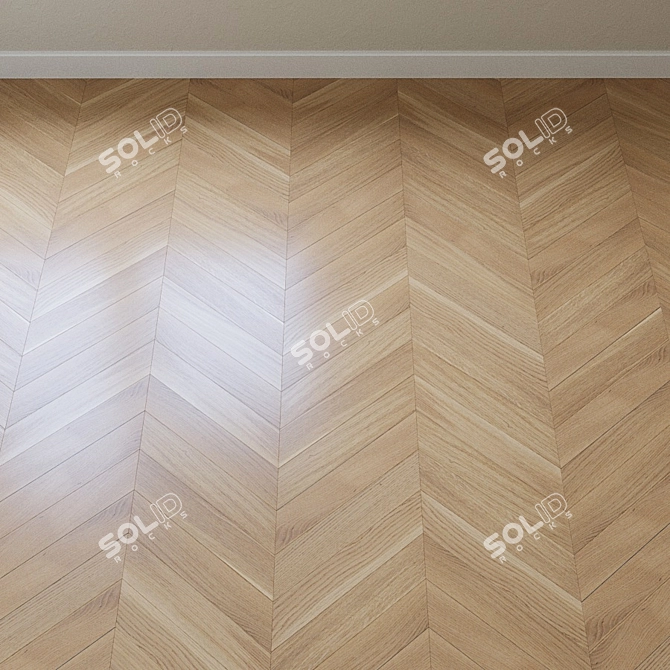 Upofloor Oak Parquet Board: French Inspired Chevron Design 3D model image 3