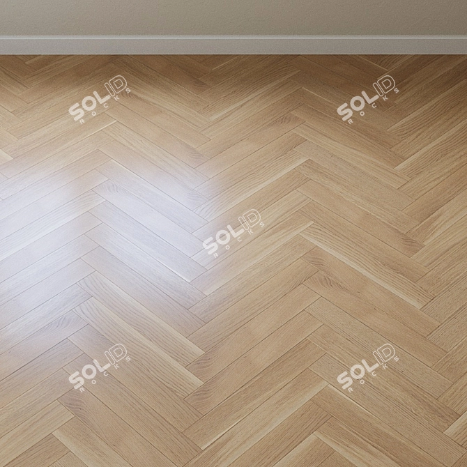 Upofloor Oak Parquet Board: French Inspired Chevron Design 3D model image 4