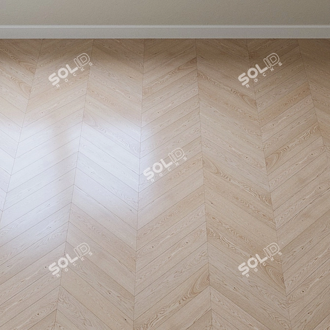 French Oak Chevron Parquet Board 3D model image 3