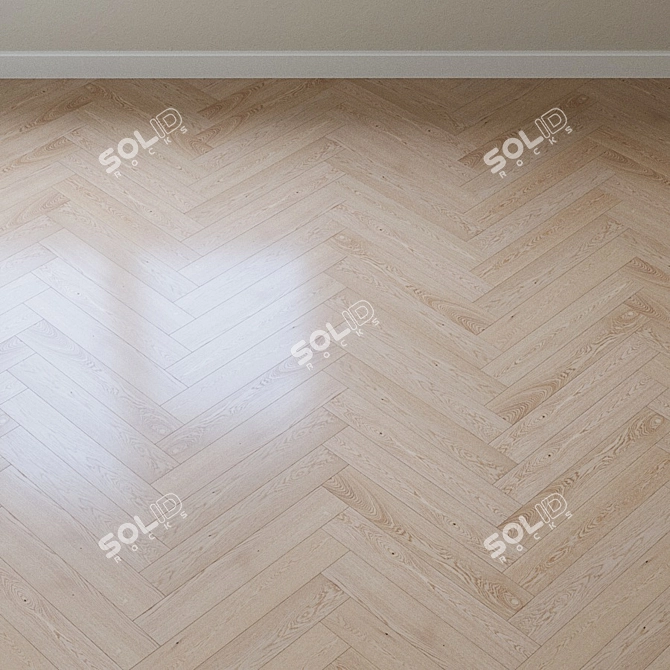 French Oak Chevron Parquet Board 3D model image 4