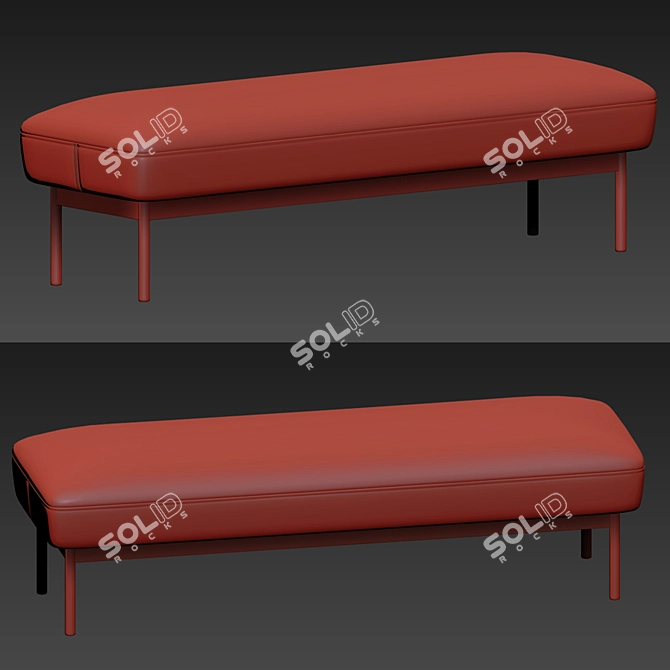 Blu Dot Puff Puff Bench: Chic Seating Solution 3D model image 3