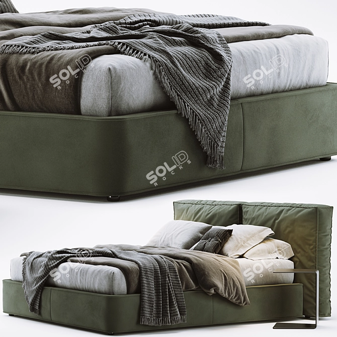 Ditre Flann Italian Modern Bed 3D model image 2
