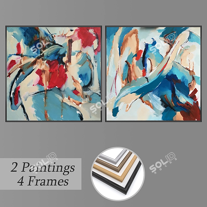 Abstract Wall Art Set 1962 3D model image 1