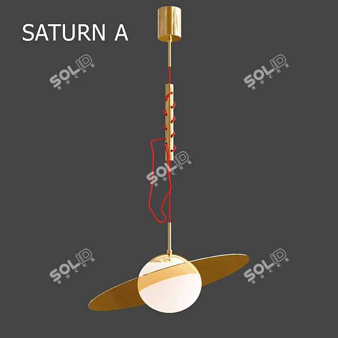 Saturn 2: Stylish Design Lamp 3D model image 2