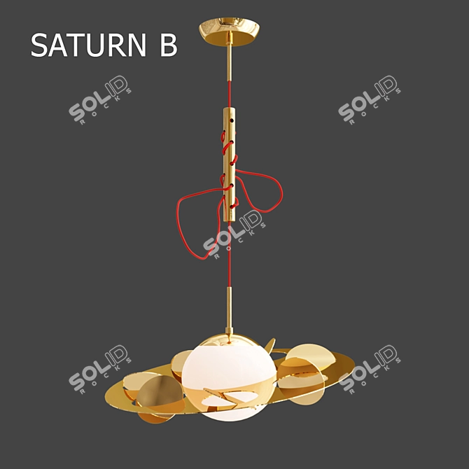 Saturn 2: Stylish Design Lamp 3D model image 3