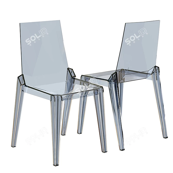 Sleek Mist Dining Chair: Elegant Acrylic Design 3D model image 1