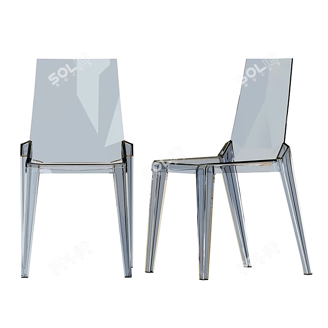 Sleek Mist Dining Chair: Elegant Acrylic Design 3D model image 5