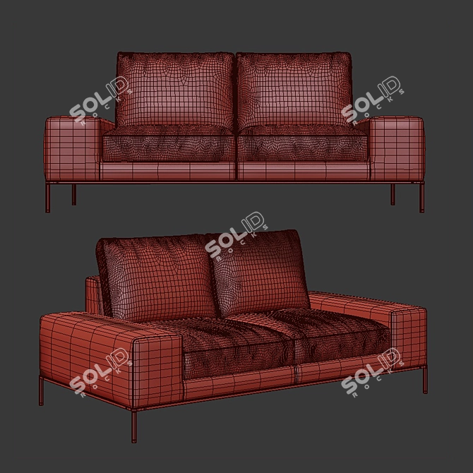 Luxury Darren Sofa: Stylish Comfort 3D model image 3