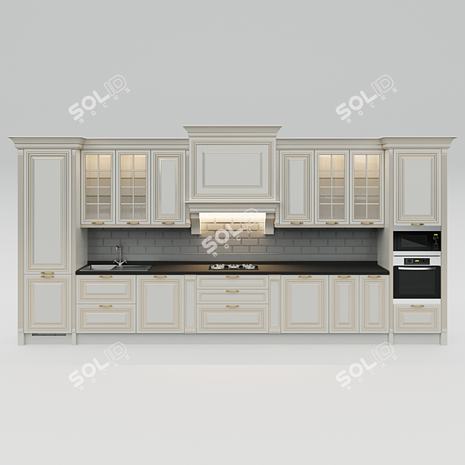 Soul Wood Classic Kitchen Set 3D model image 1