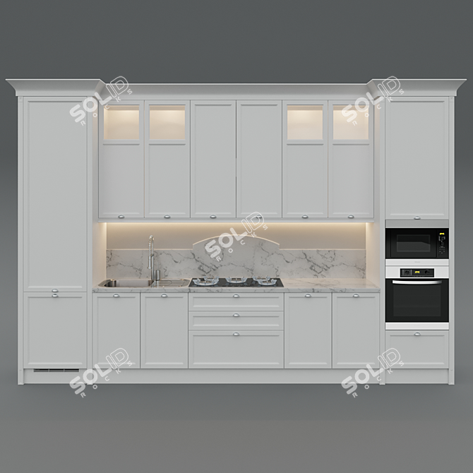 Soul Wood Neo Classic Kitchen 3D model image 1