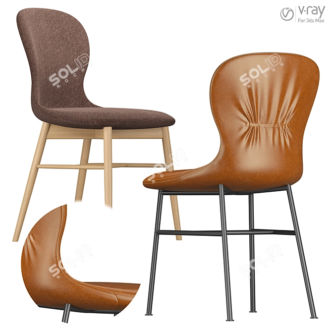 Modern Scandinavian Design Myko Chair 3D model image 1