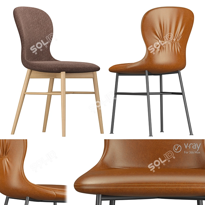 Modern Scandinavian Design Myko Chair 3D model image 2
