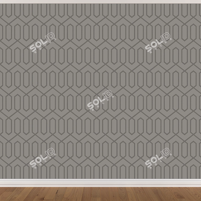 Seamless Wallpaper Set: 3 Colors & Textures 3D model image 3