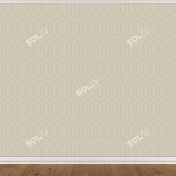 Seamless Wallpaper Set: 3 Colors & Textures 3D model image 4