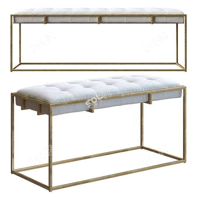 Kellen Upholstered Bench: Modern Design, Versatile Sizes 3D model image 3