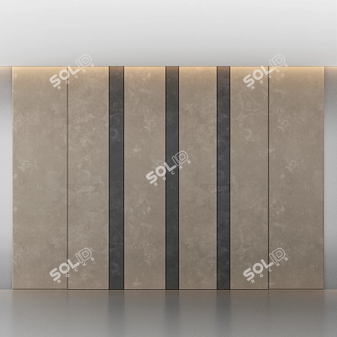 Modern 3D Wall Panel 350cm - Stylish & Durable 3D model image 1