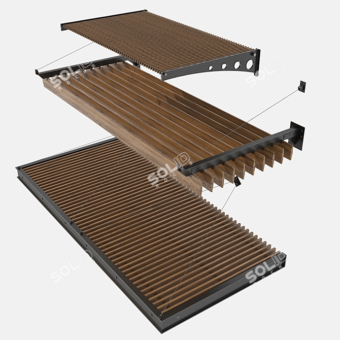 Steel Canopy: 3D Max, FBX, Texture Included 3D model image 2