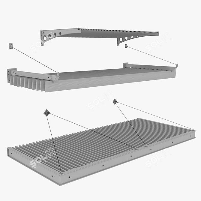Steel Canopy: 3D Max, FBX, Texture Included 3D model image 4