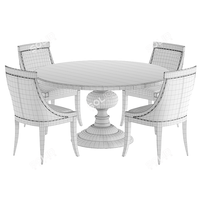 Magnolia Table & Florence Chair Combo 3D model image 3