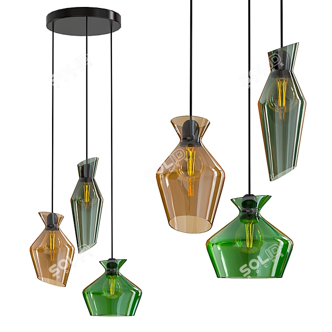 Elegant Malvasia Pendant Light 3D model image 1