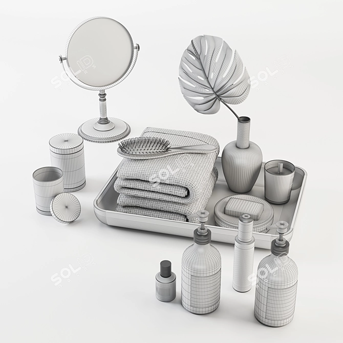 Stylish Bathroom Accessory Set 3D model image 4