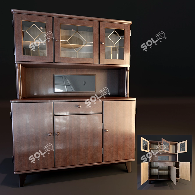 Vintage Buffet Cupboard 3D model image 1