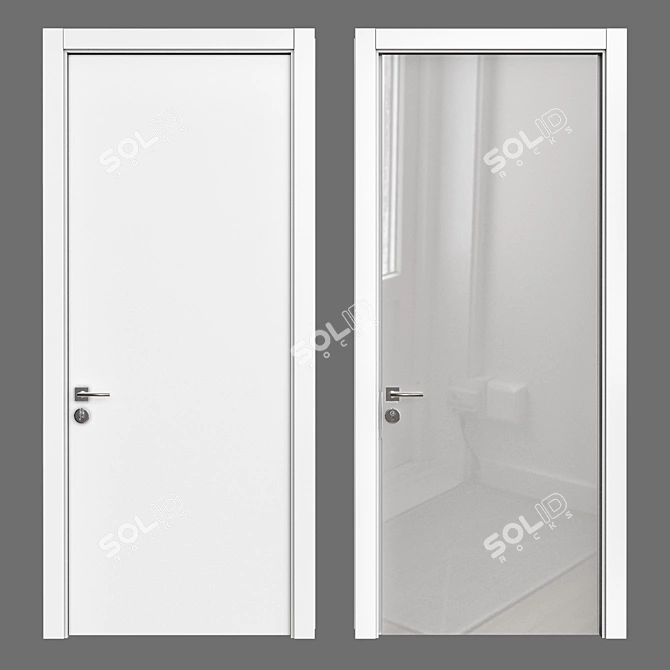Elegant Entryway Doors 3D model image 1