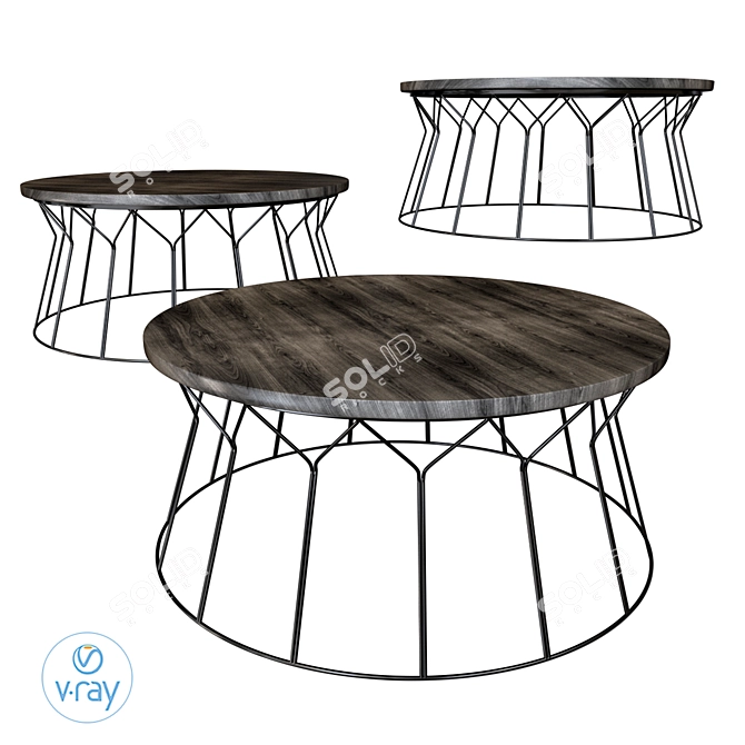 Sleek Modern Deion Coffee Table 3D model image 1