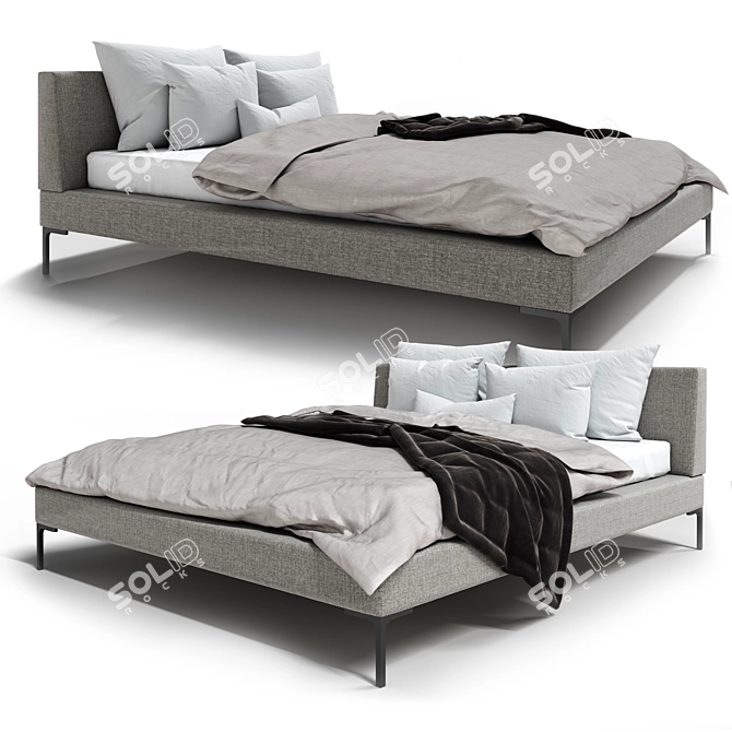 Modern Charles Bed - Stylish Comfort 3D model image 1