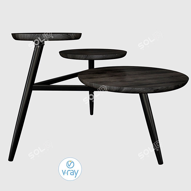 Sleek Modern Emmetta Coffee Table 3D model image 2