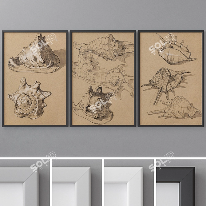 Abstract Art Frames Set 3D model image 1