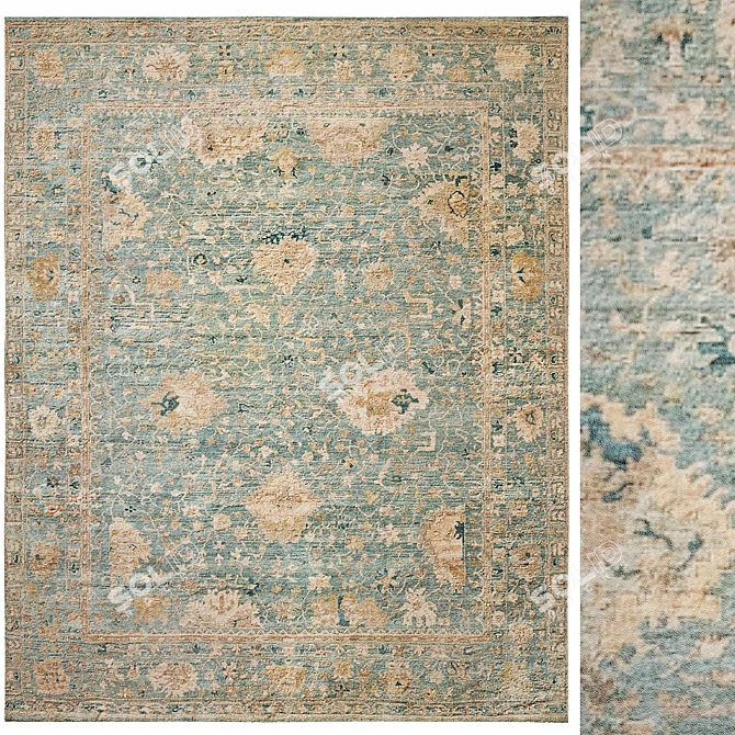 Arbora Hand-Knotted Wool Rug 3D model image 1