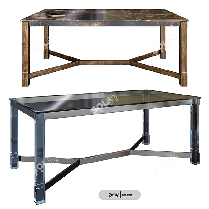 Modern Farmingdale Coffee Table: Sleek Design, Two Options 3D model image 1