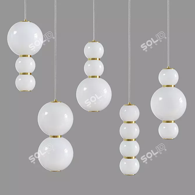 Luxe Luminaires: LED Ball Pendant Lights 3D model image 1