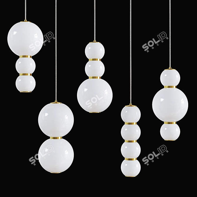 Luxe Luminaires: LED Ball Pendant Lights 3D model image 2