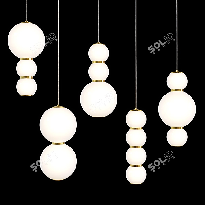 Luxe Luminaires: LED Ball Pendant Lights 3D model image 3