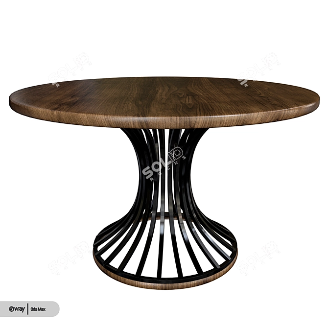 Modern Cinch Round Dining Table 3D model image 1