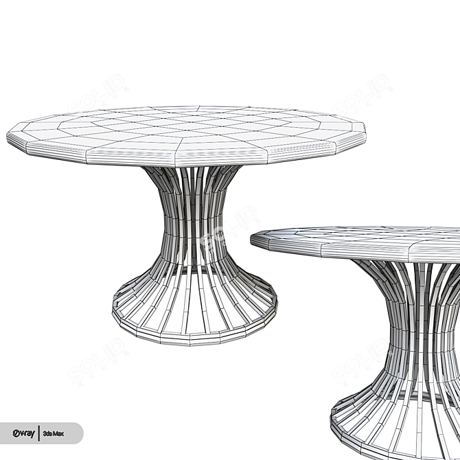 Modern Cinch Round Dining Table 3D model image 3