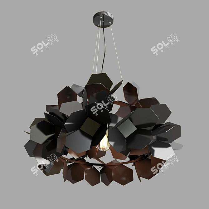 Elegant Hydrangea Design Lamp 3D model image 1