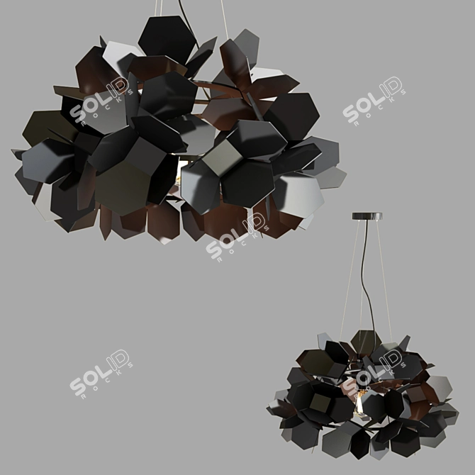 Elegant Hydrangea Design Lamp 3D model image 2