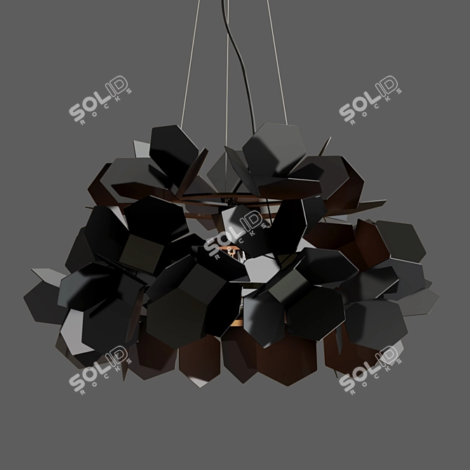 Elegant Hydrangea Design Lamp 3D model image 3