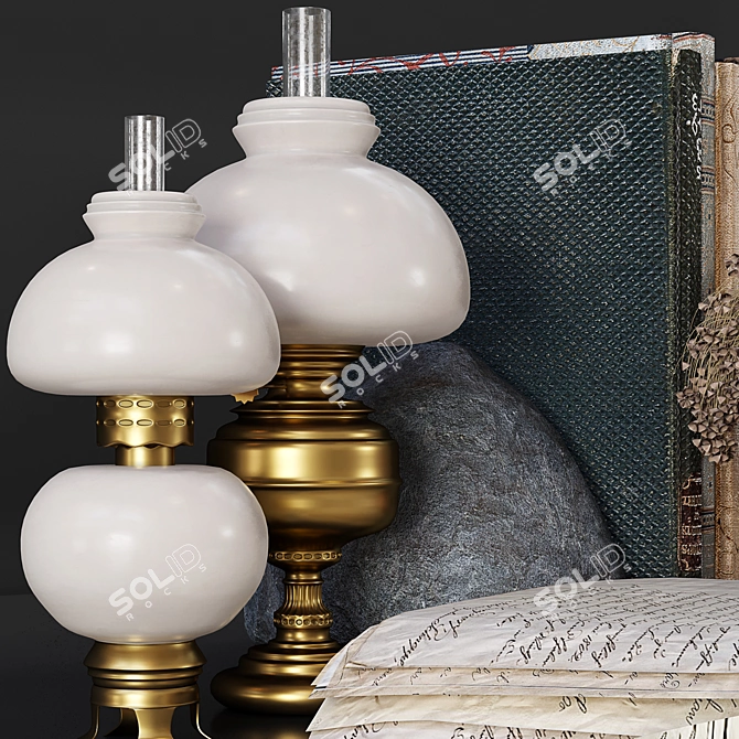 Vintage Decorative Set 3D model image 3