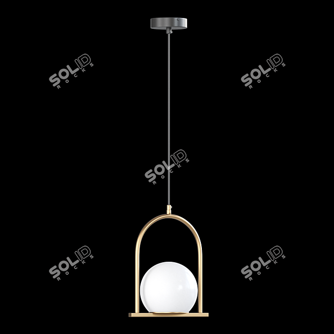 Modern Glass Pendant Lamp - Lampatron SKEW 3D model image 2