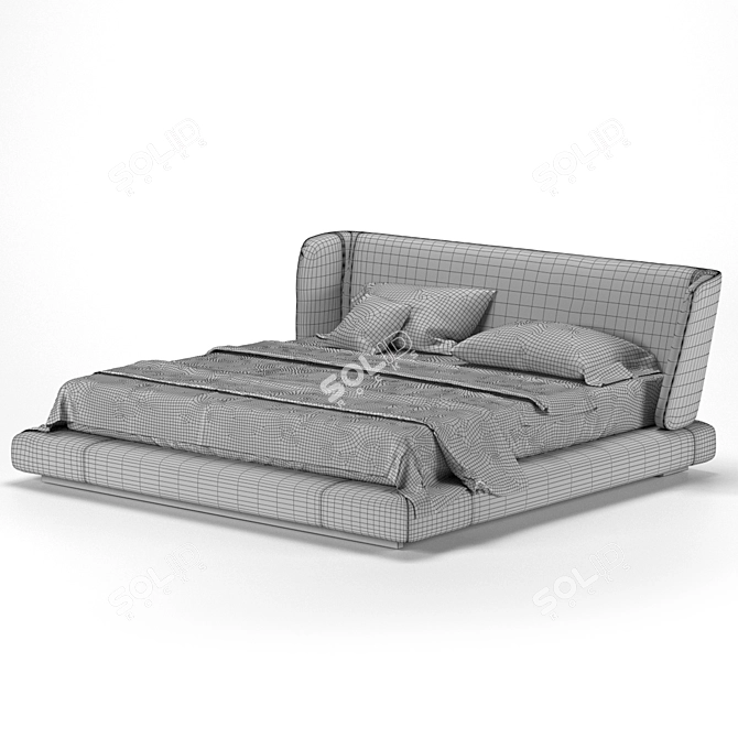 Luxury Spanish-Made Reeves Double Bed 3D model image 2